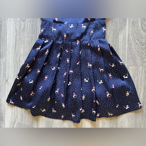 Vintage y2k forever 21 kawaii kidcore unicorn cat bunny mushroom pleated dress L - Picture 4 of 14